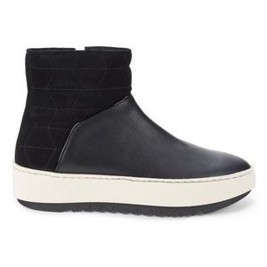 NWOB AQUATALIA Alayna Leather & Suede Black Ankle Boots Size 9.5